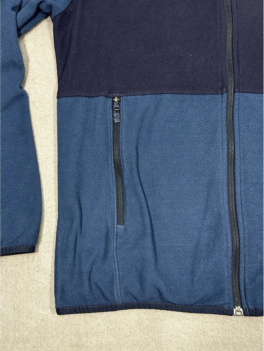 The North Face Mens Medium Full Zip Fleece Jacket Blue Two Tone Outdoor